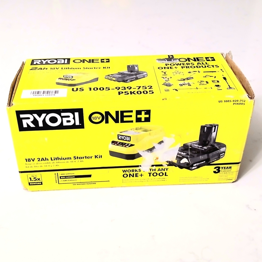 Ryobi 18V ONE+ Lithium Starter Kit. Includes 2Ah Battery + Charger. NIB